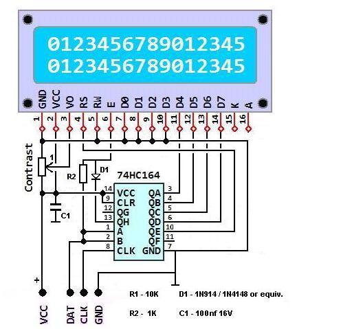 74nc164d схема подключения